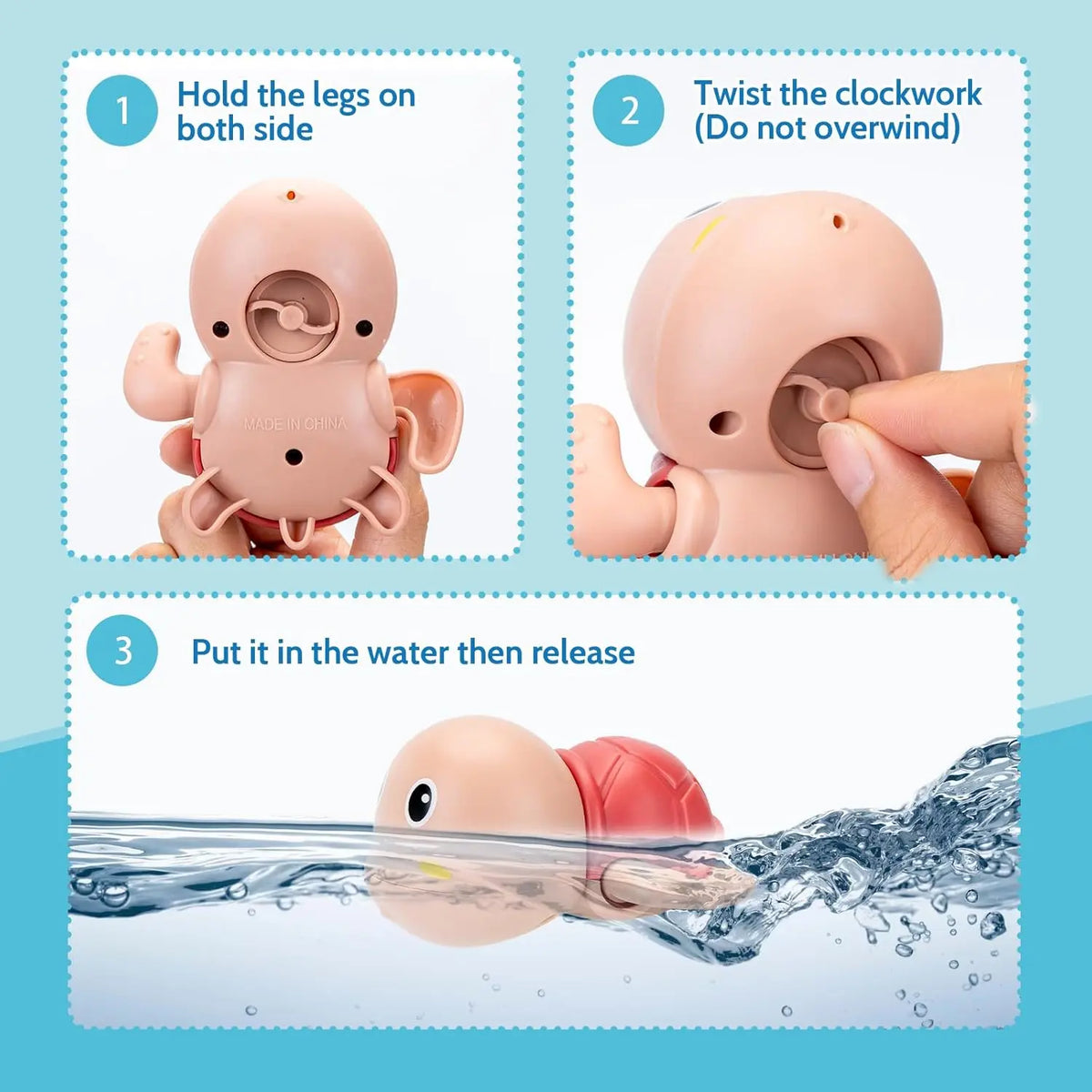 Swimming Baby Bath Toys, Water Pool Floating Wind Up Toys