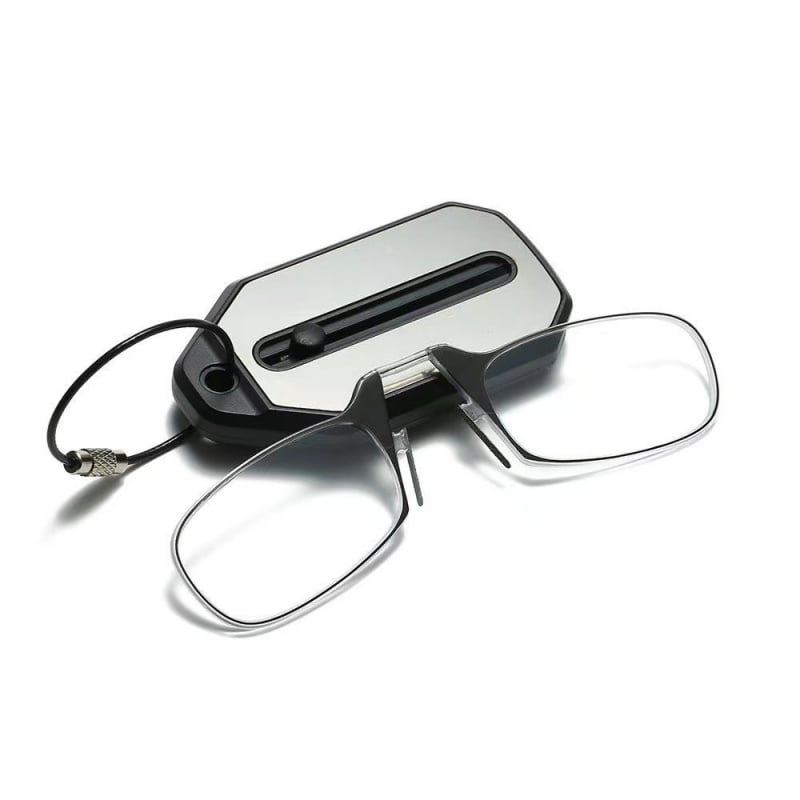 Retractable Nose-Clip Reading Glasses Keychain