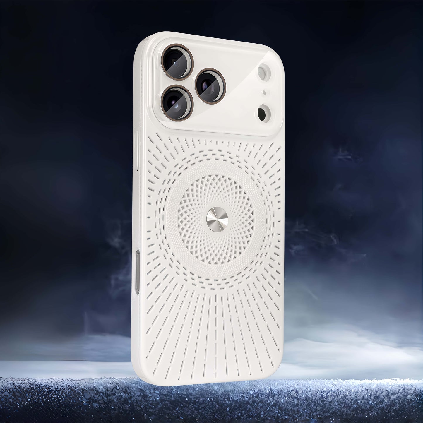 iPhone 17 ProMax/16/15/14/13/12 Hollow Back Panel Heat Dissipation Breathable Mobile Phone Case With Magnetic Ring