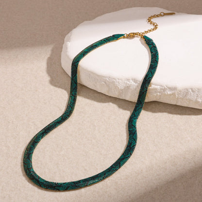 🐍 Serpent Statement Necklace – 18K Gold Plated Gothic Snake Pendant with Sparkling Crystals for Bold Elegance