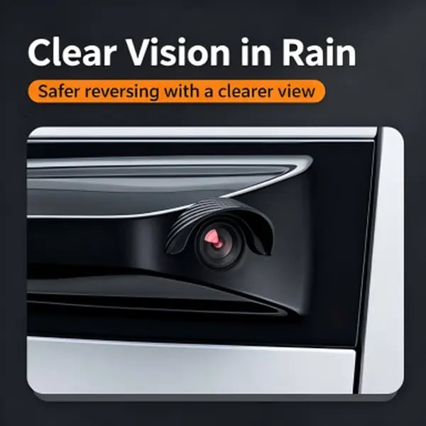 🌧️ Car Backup Camera Rain Shield – Soft PVC Camera Visor 🚗