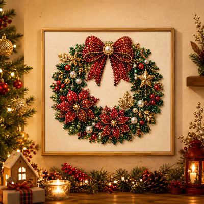 🎨Relaxing & Beginner-Friendly-💎DIY Christmas Pearl Diamond Painting Art Kit With Frame