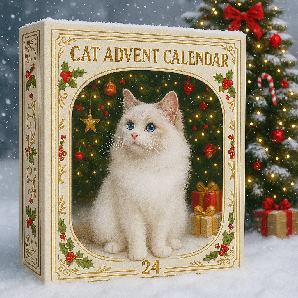 Advent Calendar 2026 Cat Advent Calendar Gift for Adults Friends Cat Owners and Lovers Christtmas Tree Ornament