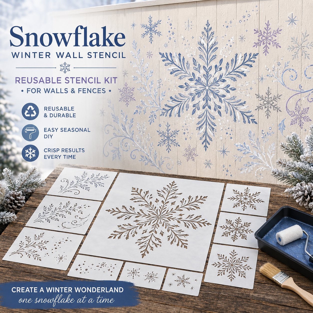 🔥Last Day 49% OFF 🌿Garden Bloom Wall Stencil Kit✨