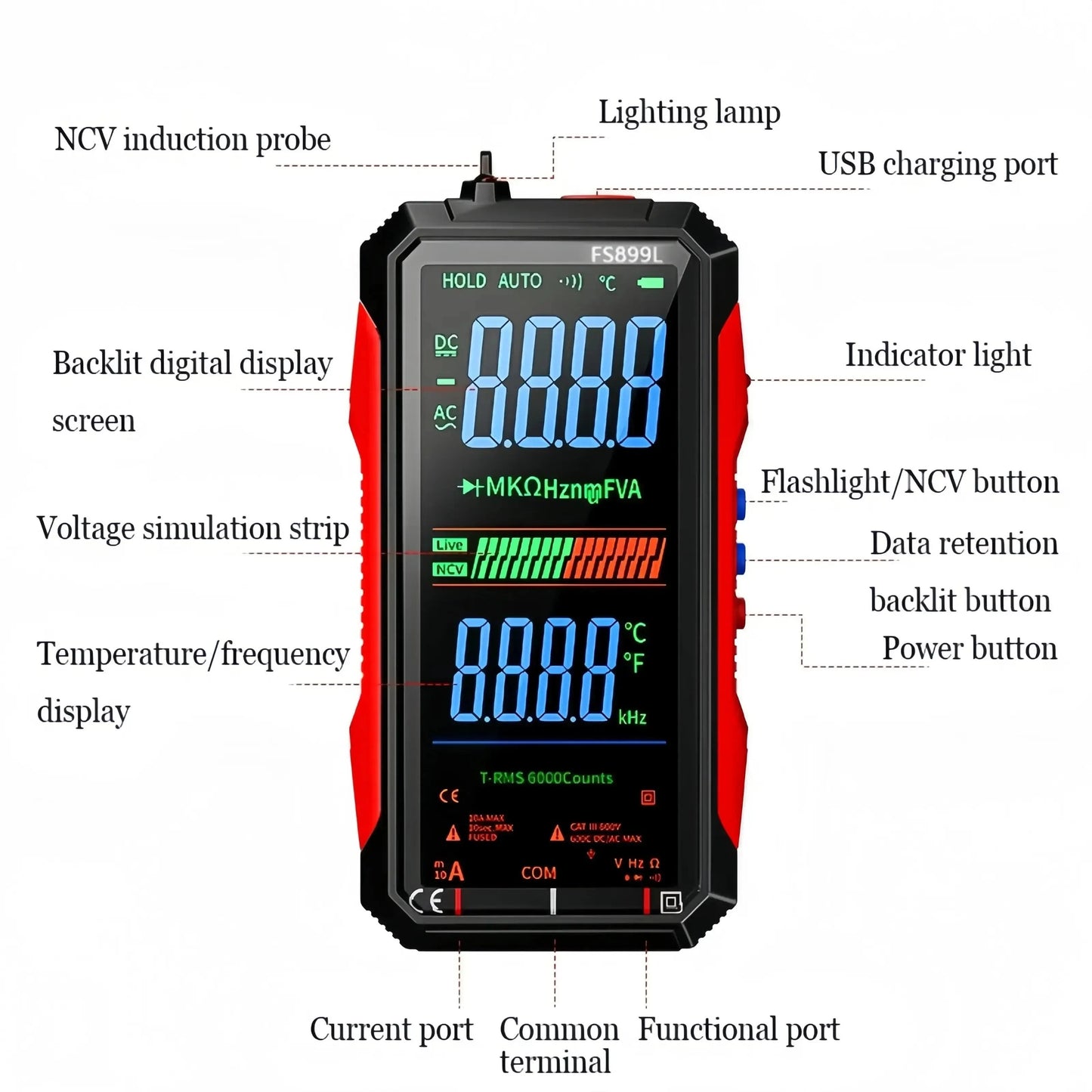 Fully Automatic True RMS (TRMS) 6000 Count Digital Voltmeter