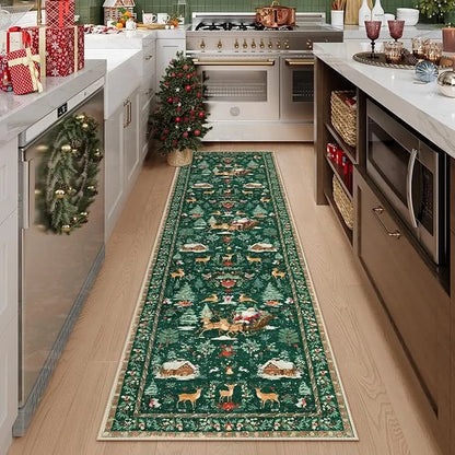 🎄Soft Christmas Tree Santa Claus Carpet Runner🔥