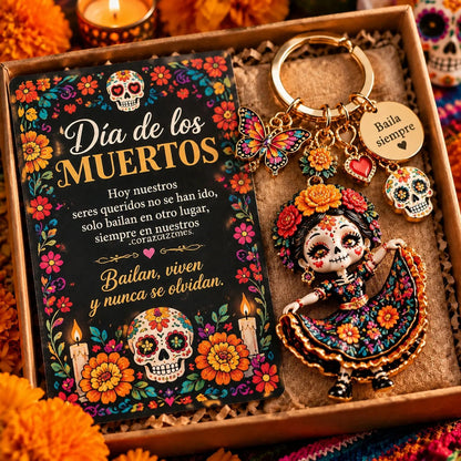 Día de Muertos Charm Keychain – 4 Colorful Styles
