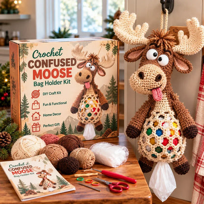 🧶 Cottage Harvest Keepers™ – Crochet Animal Bag Holder DIY Kit