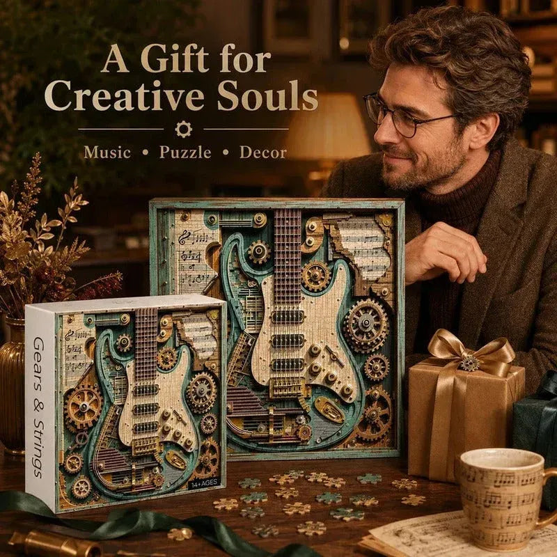 🔥Last Day 69% OFF-🧩Creative Steampunk Guitar 3D Puzzle