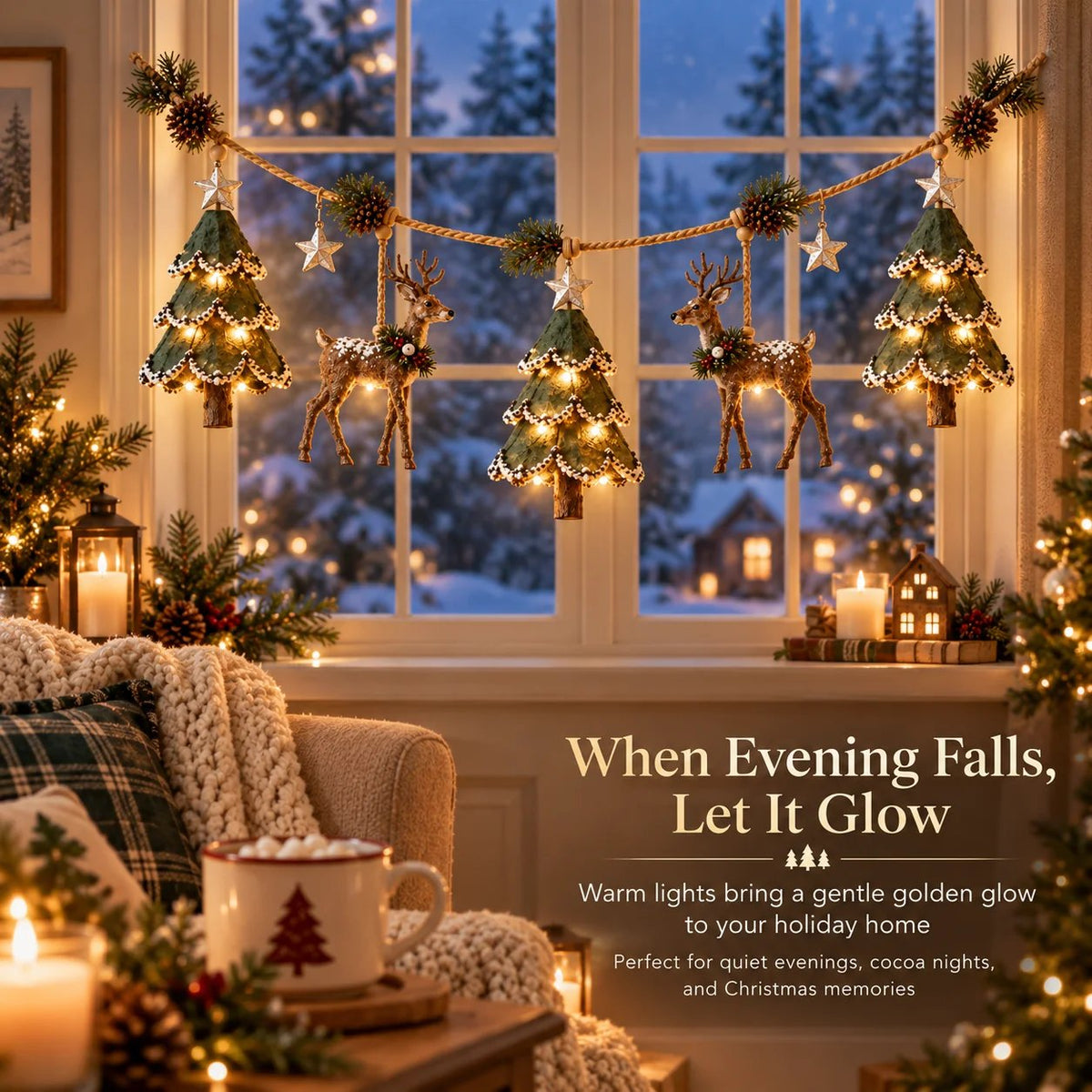 ⏰ LAST DAY 49% OFF - 🦌 Lighted Woodland Christmas Garland