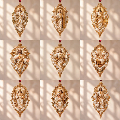 ✝️ Sacred Christmas Ornament Collection | 9 Faith-Inspired Designs with Sculptural Detail for Trees & Meaningful Gifts 🎄