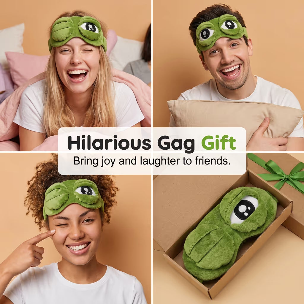 🐸 3D Cute Frog Sleep Mask