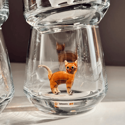 🐱 Handmade Glass Cat Wine Glass