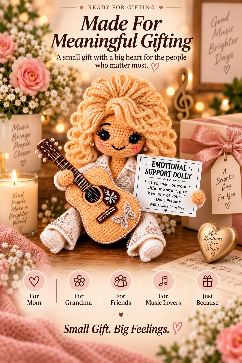 ⏳ Last Day 49% OFF – ❤️ Handmade Emotional Support Crochet Doll | Soft Keepsake with Heartfelt Message for Family, Friends & Meaningful Gifts 🎁