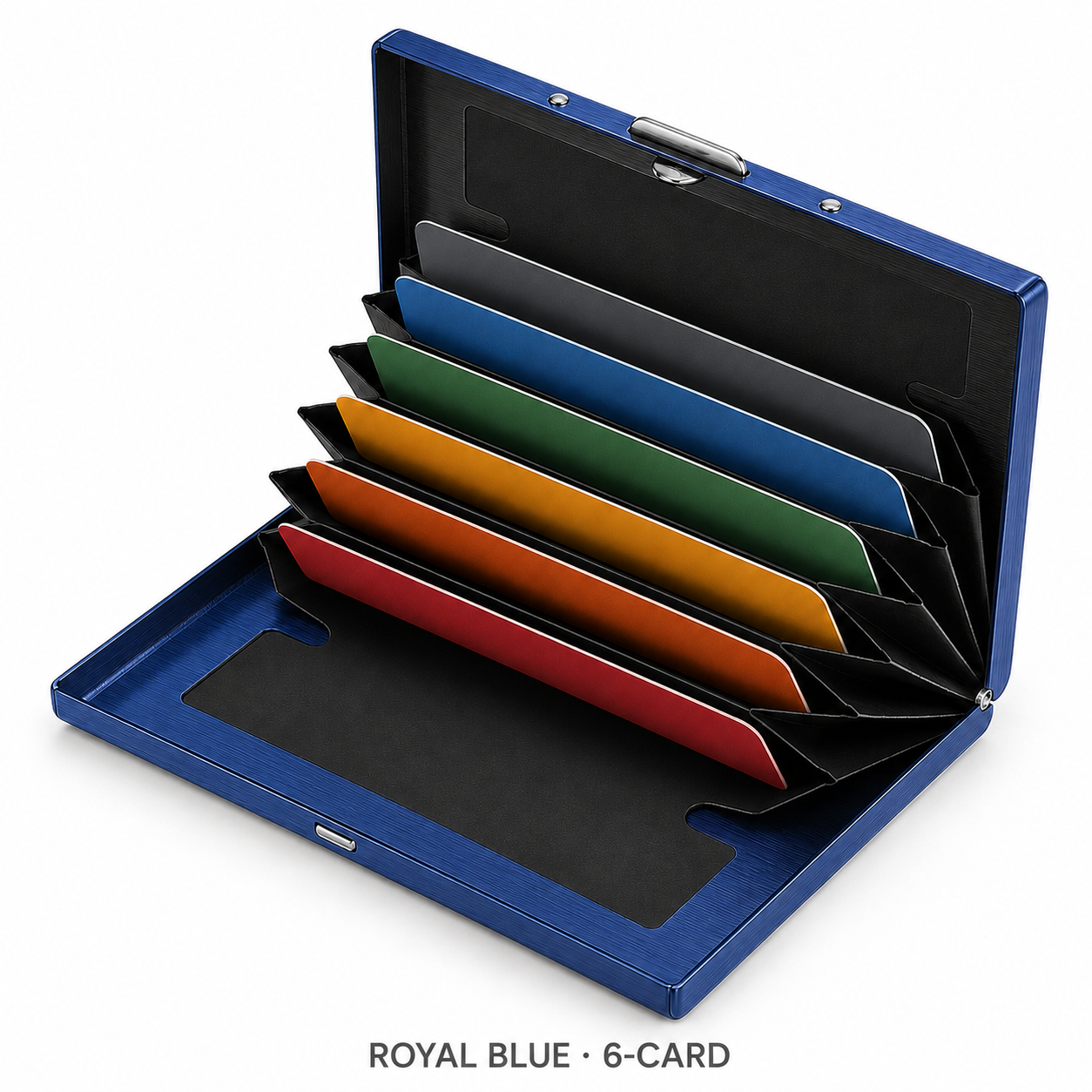 RFID Blocking Stainless Steel Card Wallet – Slim Pop-Up Accordion Card Holder with Cash Slot
