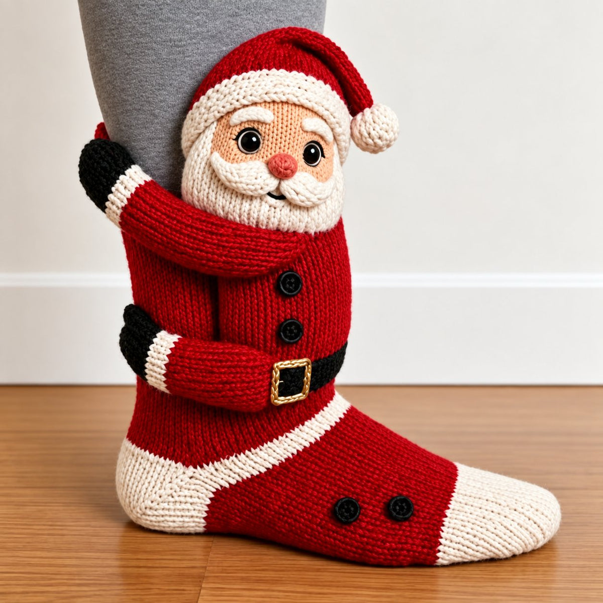 🎄 🧦3D Hugging Christmas Socks 🎅 Cute Knit Holiday Socks 5 Designs