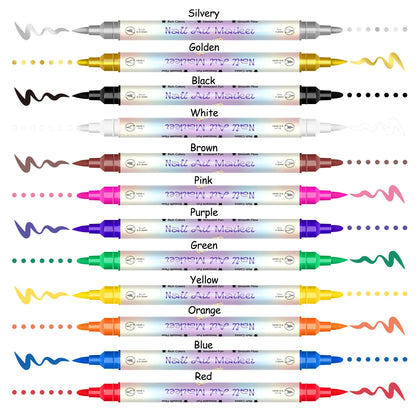 12/24 Colors Nail Art Pens – DIY 3D Markers for Drawing, Dotting & Manicure