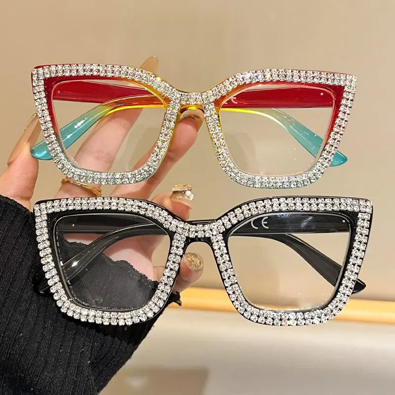 Cat Eye Anti-Blue Light Reading Glasses - Diamond Inlaid
