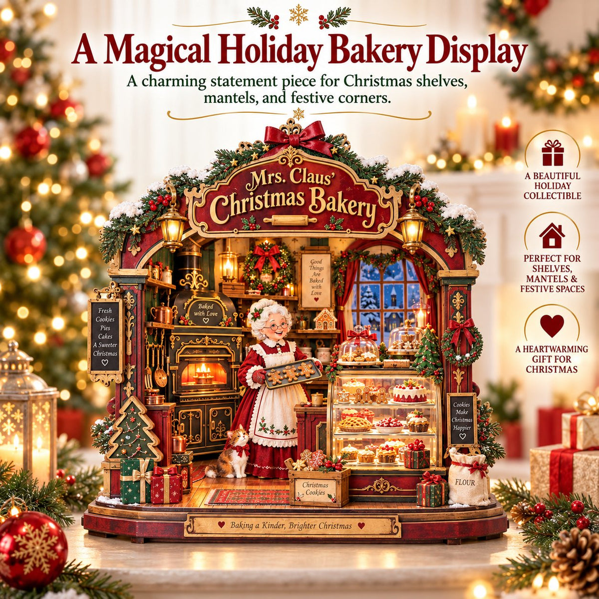 🎄 Mrs. Claus Christmas Bakery DIY Shadow Box Kit