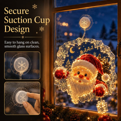 ⏳ Last Day 49% OFF – 🎄Lighted Christmas Window Decoration with Suction Cup | Warm LED Window Light with Double-Layer Design & Multiple Festive Styles ✨