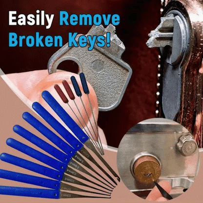 ⭐💯 👍12 pc Broken Key Extractor and Removal Tool Set - Fix jammed locks and keyholes