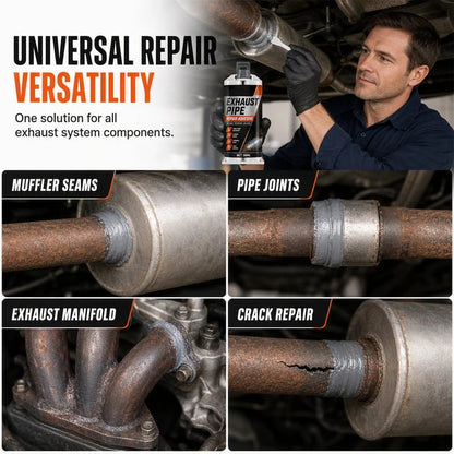 High Temp Exhaust Pipe Repair Glue – Permanent bond for iron & steel, withstands extreme heat & vibration. Fix exhaust leaks yourself – save on costly garage repairs! 🚗✅