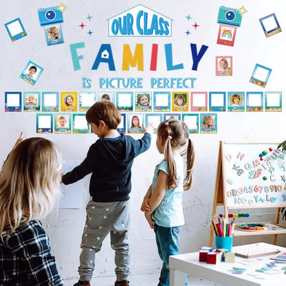 🏫'Our Class Is a Big Family' Photo-Frame Style Bulletin Board Decoration🎒