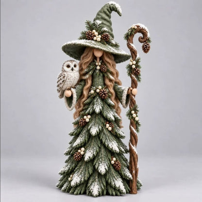 Christmas decorative figure in the shape of a Christmas tree – Santa Claus, snowman & Christmas witch with festive details