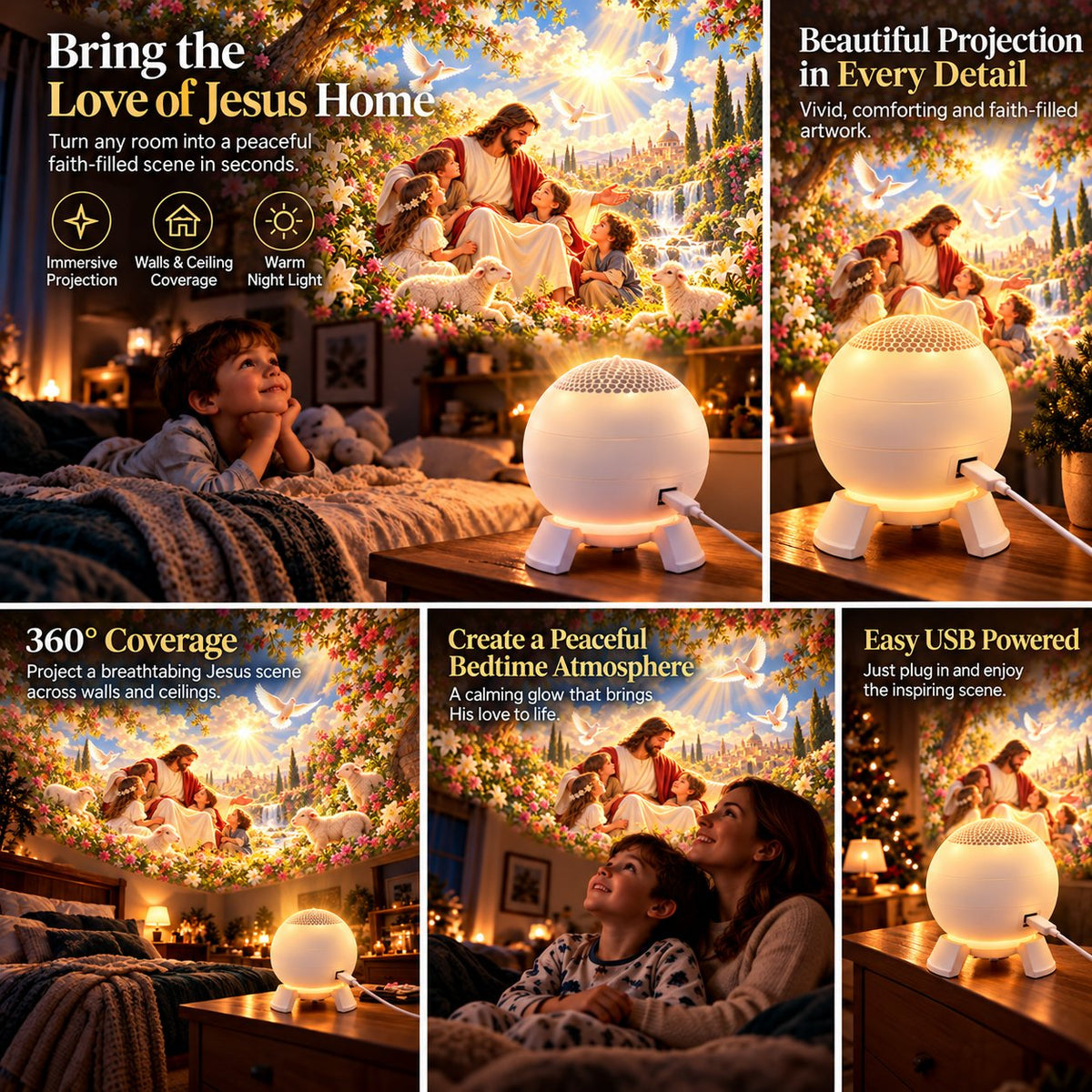 ✝️🌟 Nativity Christmas 5D Projection Light – Transform Any Room Into the Night of Bethlehem