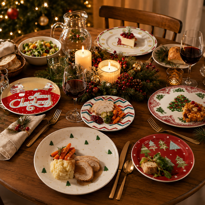 🎄Merry & Bright Christmas Plate Collection🎁🍽️ – Festive Holiday Serving Plates
