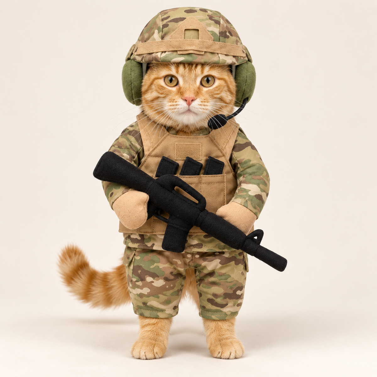 Cat Soldier Outfit – Tactical Military Costume for Cats