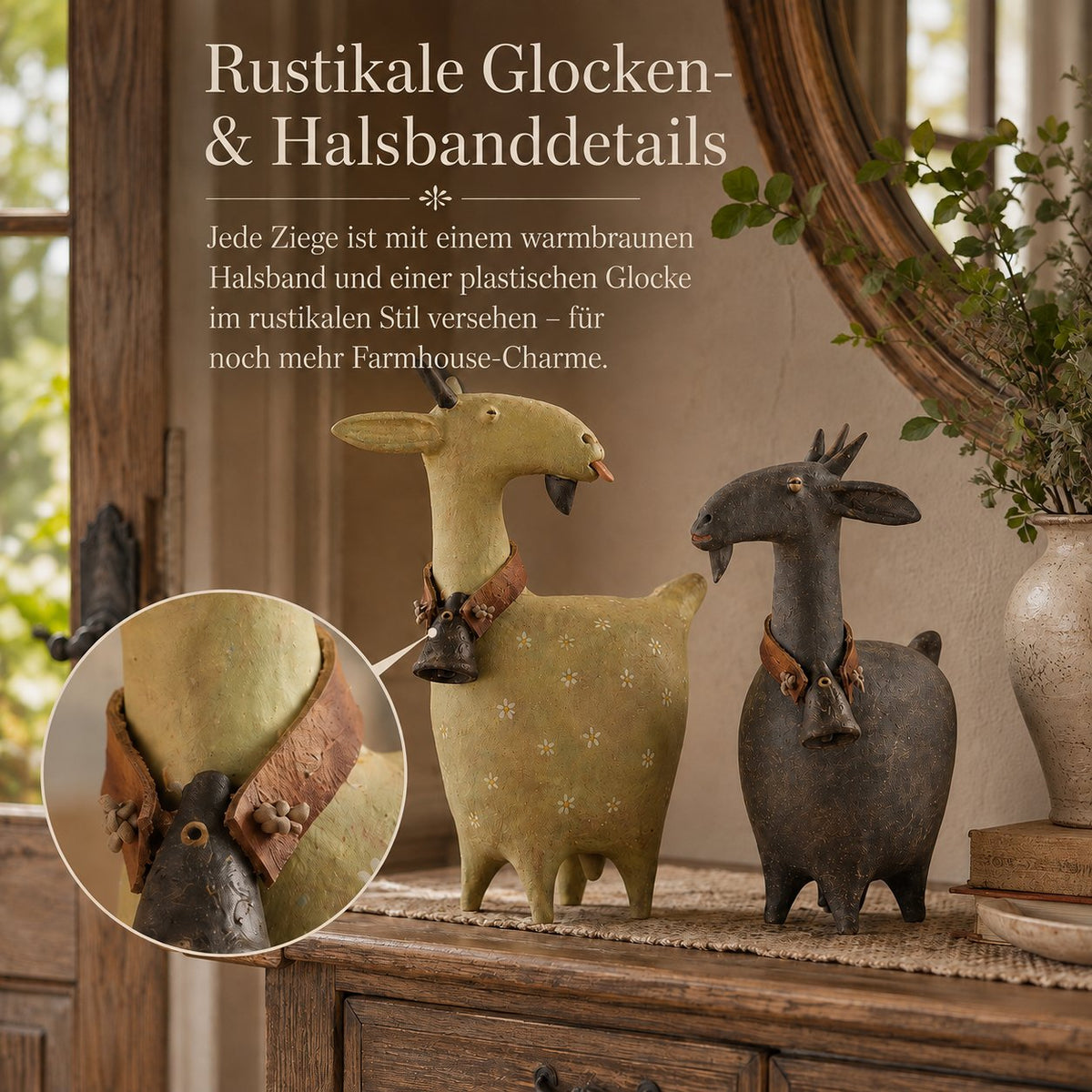 Charming Farmhouse Goat Figurines – 2-Piece Set