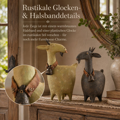 Charming Farmhouse Goat Figurines – 2-Piece Set