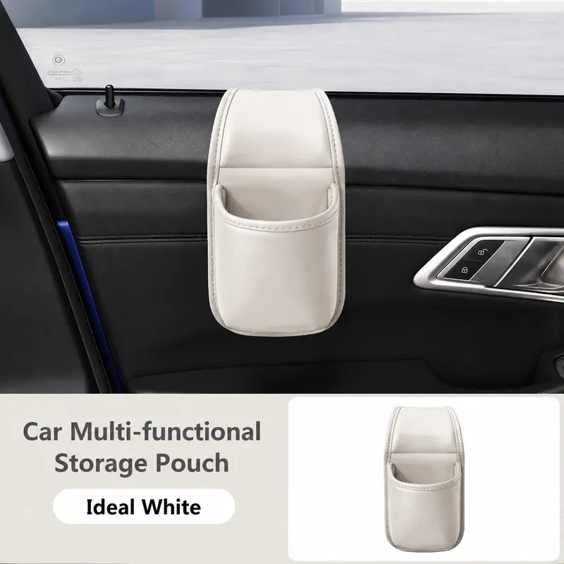 Multifunctional Leather Car Door Storage Pocket