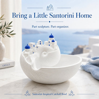 Santorini Seashell Catchall Bowl – Greek Island Miniature Jewelry & Key Dish