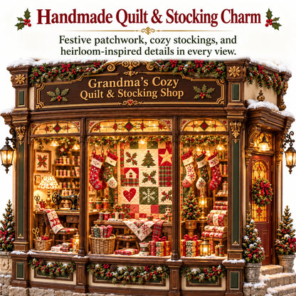 🧵 Grandma’s Cozy Quilt Shop DIY Kit 🎄 | Light-Up Christmas Miniature | Build Your Own Holiday Tradition
