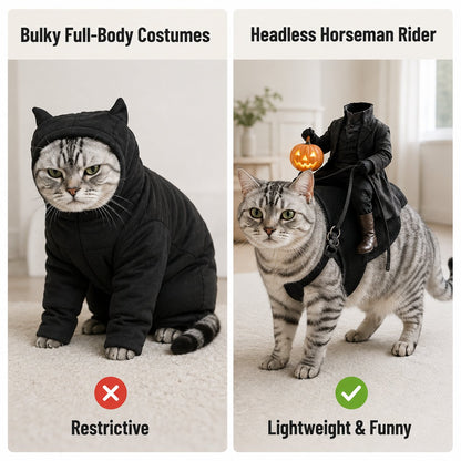 🎃 Headless Horseman Pet Costume — Hilarious Halloween Rider for Cats & Dogs 🐎