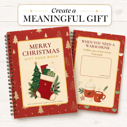 🎁🎅🏼 MERRY CHRISTMAS! GIFT CARD BOOK 📚 14 Themed Pages, Hardcover & Durability Line