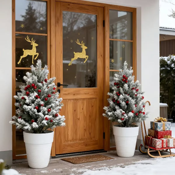 Artificial Cedar Trees with Red Berries