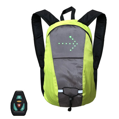 🚴 15L LED Warning Light Backpack – Wireless Handlebar Remote, 5 Signal Modes & Reflective Strips