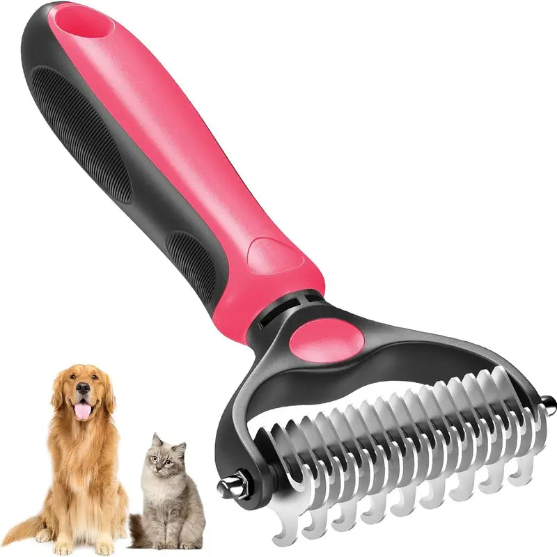 🐶FLASH SALE: 50% OFF! ✨2-in-1 Pet Grooming Brush – Deshed, Detangle & Smooth
