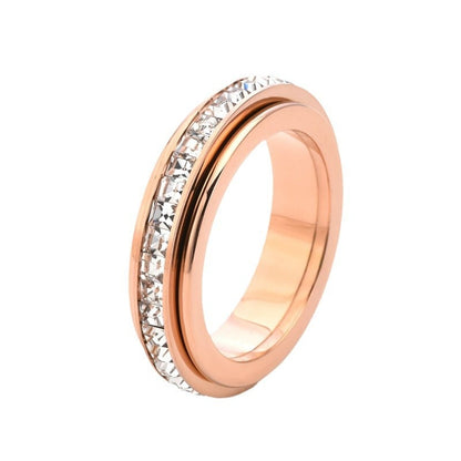💍Rotating Crystal Ring, Relieves Anxiety, Symbolizes Vows & Luck, Waterproof & Fade-Resistant