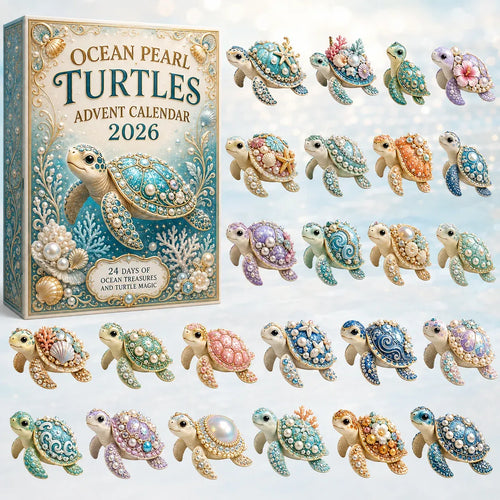 🔥LAST DAY 49% OFF - 🐢 Ocean Pearl Turtles Advent Calendar 2026