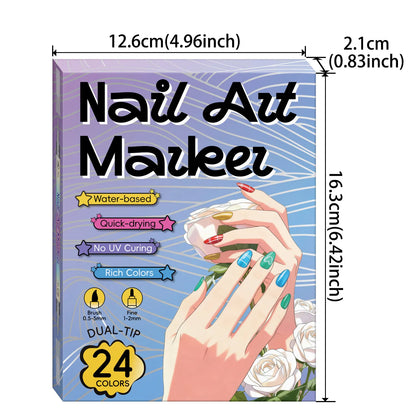 12/24 Colors Nail Art Pens – DIY 3D Markers for Drawing, Dotting & Manicure