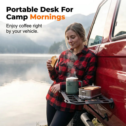 Heavy-Duty Magnetic Vehicle Side Table | Portable Grid Camp Desk