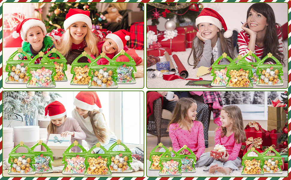 🎄Christmas Treat Bags, Kids Xmas Sealable Bags With Handle 10 PCS❄️