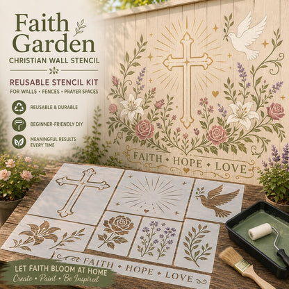 🔥Last Day 49% OFF 🌿Garden Bloom Wall Stencil Kit✨