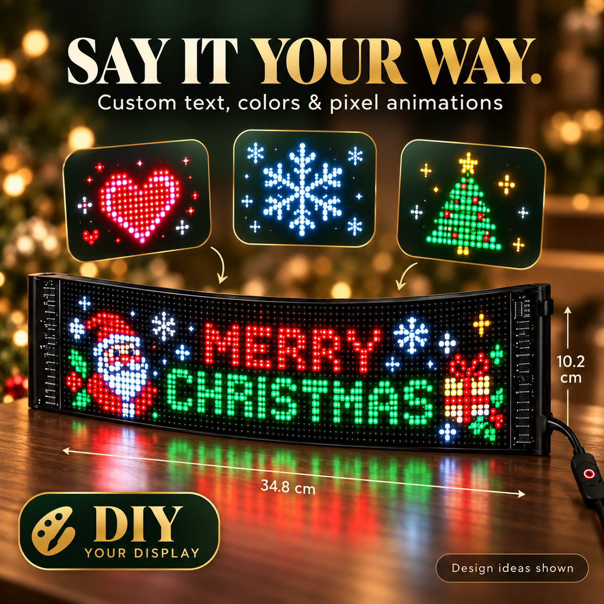 Custom Christmas text and pixel design ideas