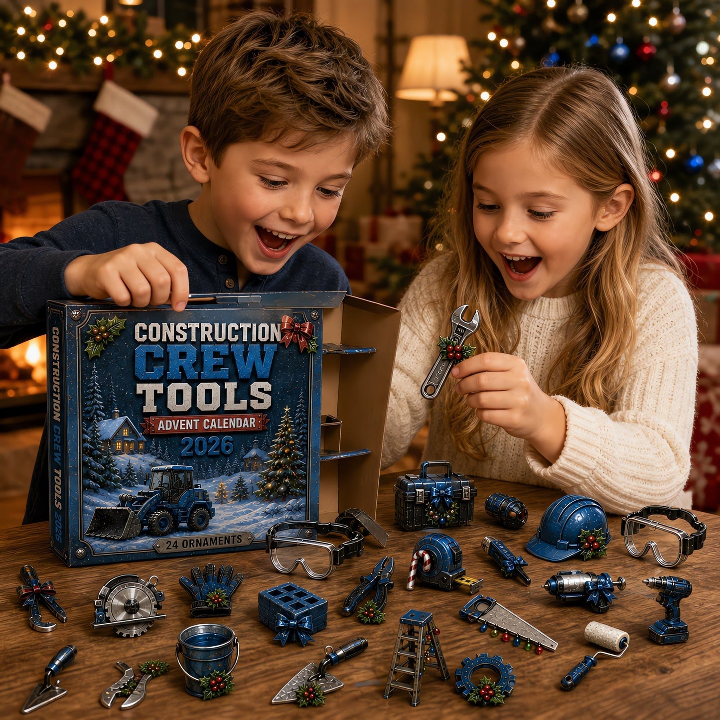 🔥Last 50 pcs✨Construction Crew Tools Advent Calendar 2026 - 24-Day Festive Countdown