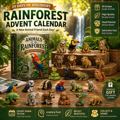 🦜Rainforest Animals Life Advent Calendar 2026 - 24-Day Festive Countdown